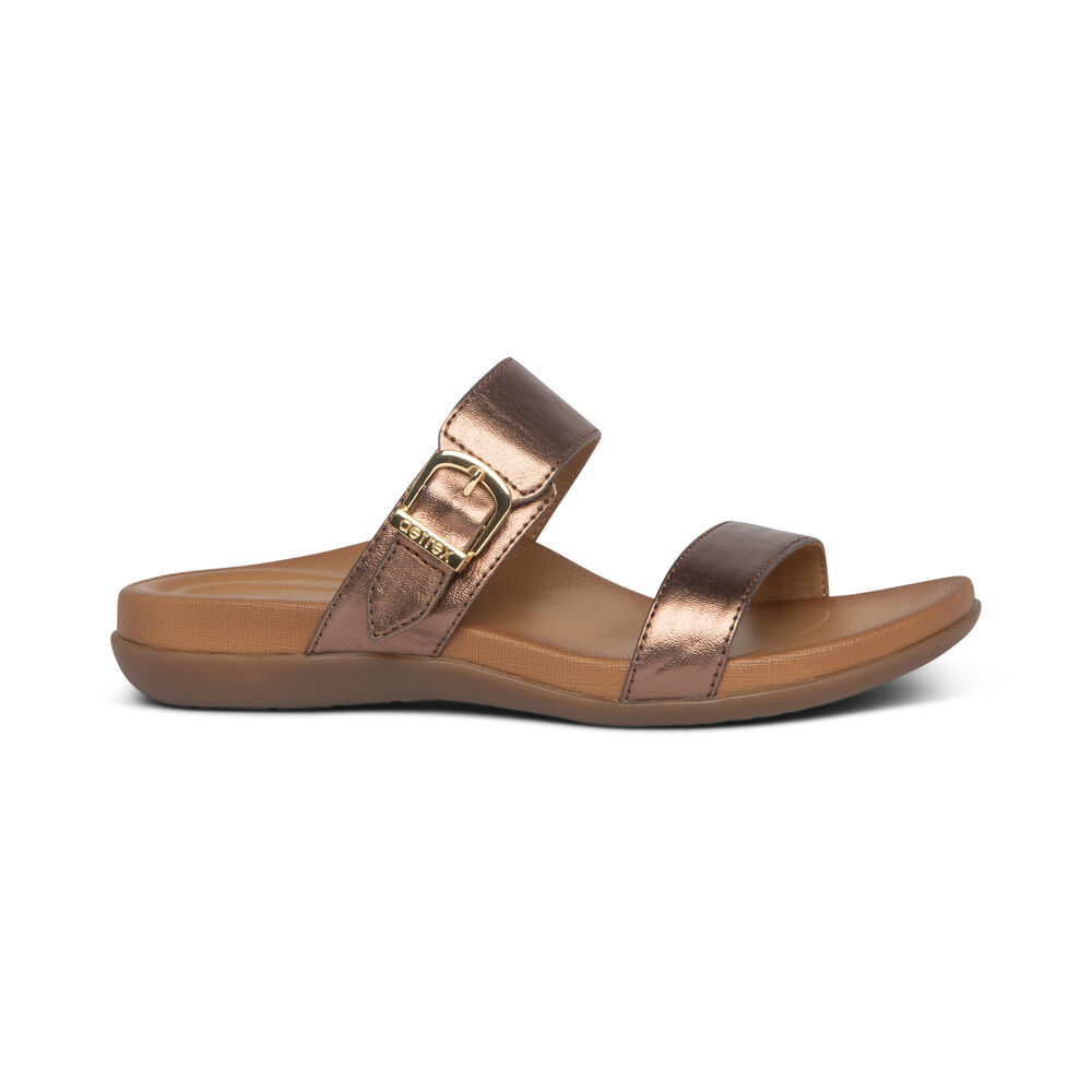 Aetrex Women's Mimi Water-Friendly Sandals - Bronze | USA CHBCX63